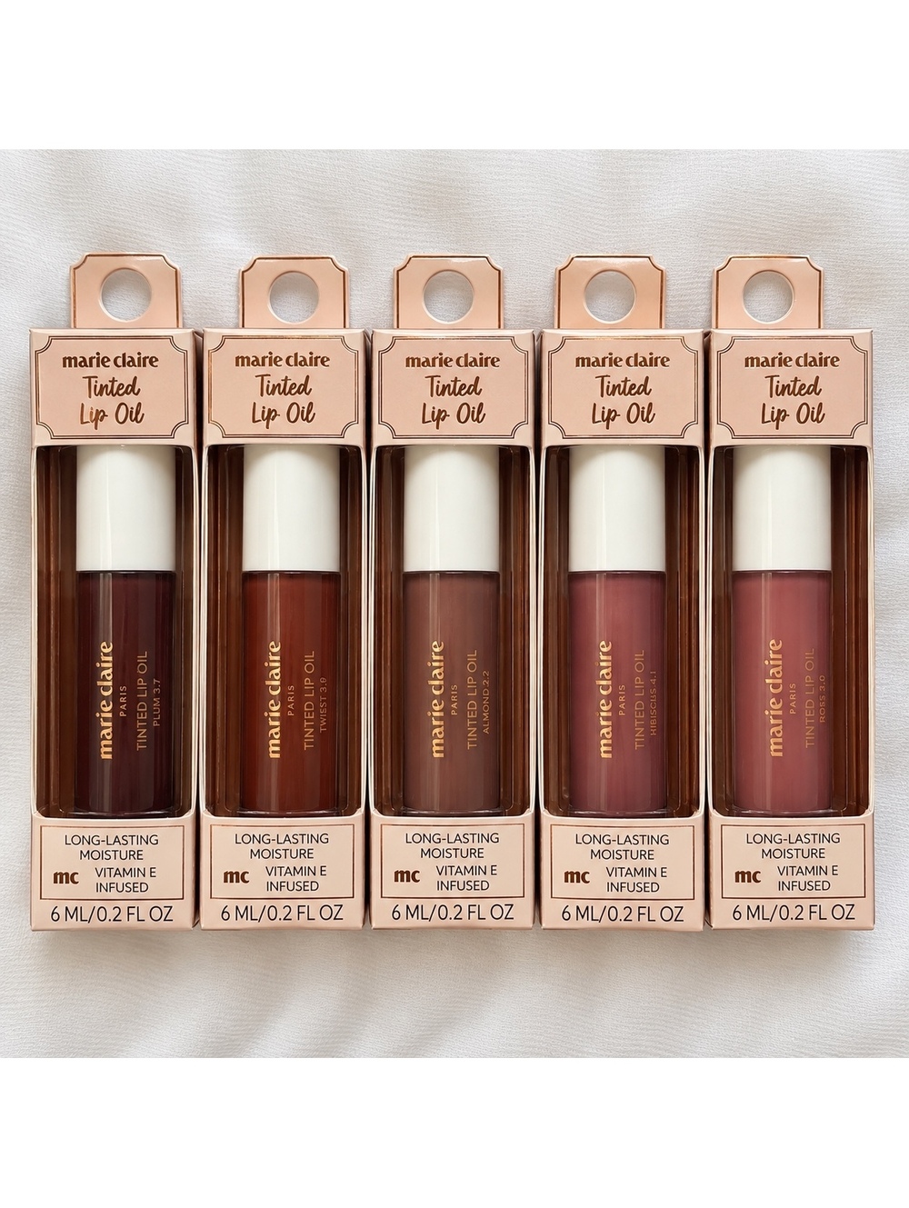 Marie Claire Tinted Lip Oil Set of 5 Assorted Shades New